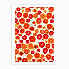 Poppy Floral Print Warm Tones 1 Flower Art Print