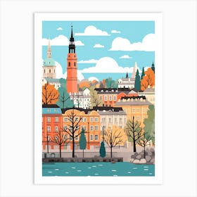 Sweden 2 Travel Illustration Art Print