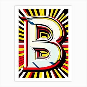 B, Letter, Alphabet Comic 1 Art Print