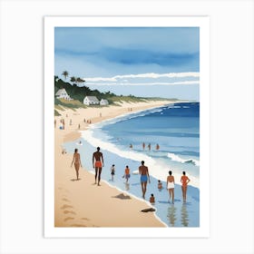 People On The Beach Painting (23) Art Print