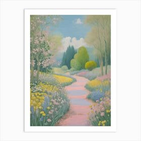 Pastel Path In The Garden Art Print