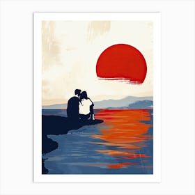 Sunset Love, Valentine's Day Print Art Print