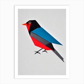 Robin Origami Bird Art Print