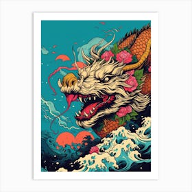 Dragon Close Up Illustration 3 Art Print