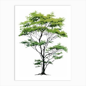 Hemlock Tree Pixel Illustration 1 Art Print