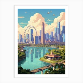 Singapore Pixel Art 1 Art Print