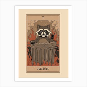 Aries Raccoons Zodiac Art Print