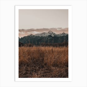 Mountain Valley At Dusk Art Print