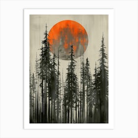 Sunset In The Forest 14 Art Print