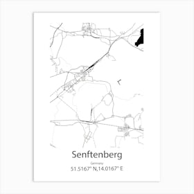 Senftenberg,Germany Minimalist Map Art Print