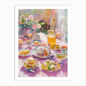 Pink Breakfast Food Dim Sum 4 Art Print