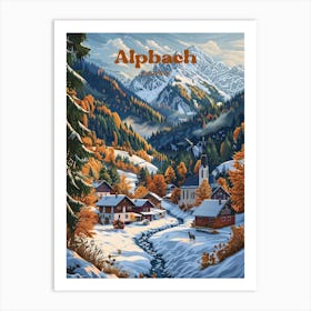 Alpbach Austria Beautiful Digital Travel Illustration Art Print