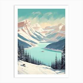 Lake Louise Ski Resort   Alberta, Canada, Ski Resort Illustration 1 Simple Style Art Print