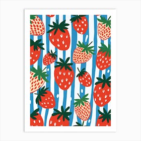 Strawberries Fruit Summer Illustration 3 Art Print