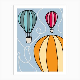 Colourful Hot Air Balloons Art Print