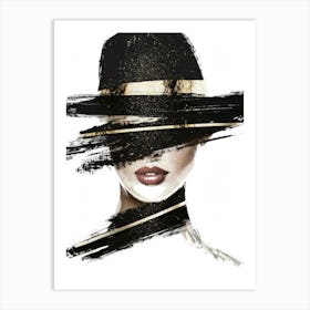 Fashion Woman In A Hat Art Print