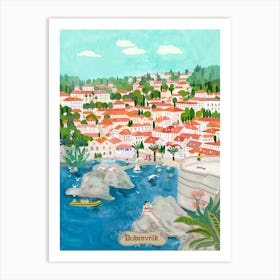 Dubrovnik Blue & Mint Art Print