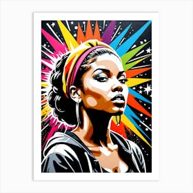 Graffiti Mural Of Beautiful Hip Hop Girl 49 Art Print