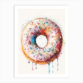 Sprinkles Donut Cute Neon 2 Art Print