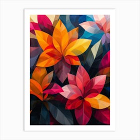 Abstract Colorful Flowers Art Print