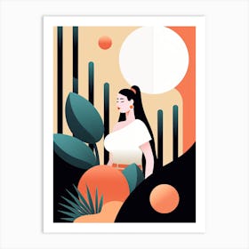 Graceful Whispers: Empowering Woman in Abstract Design Art Print