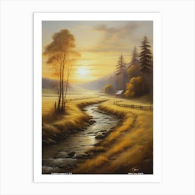 230.Golden sunset, USA. Art Print Art Print