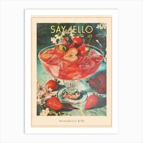 Strawberry Jelly Retro Collage 3 Poster Art Print