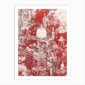 Red architecture City Art Print