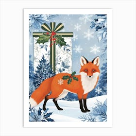 Christmas Fox Art Print