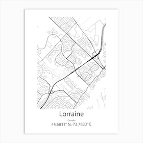 Lorraine,Canada Minimalist Map Art Print