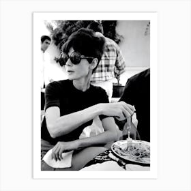 Audrey Hepburn Eating Spaghetti Pasta Kitchen And Dining Room Art Print