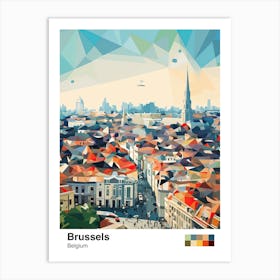 Brussels, Belgium, Geometric Illustration 2 Poster Art Print