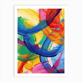 Rainbow Paint Brush Strokes 2 Art Print
