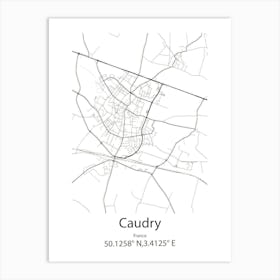 Caudry,France Minimalist Map Art Print