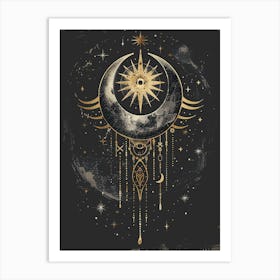 Moon And Star Canvas Art Art Print