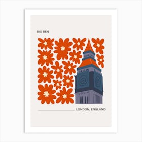 Big Ben   London, England, Warm Colours Illustration Travel Poster 2 Art Print