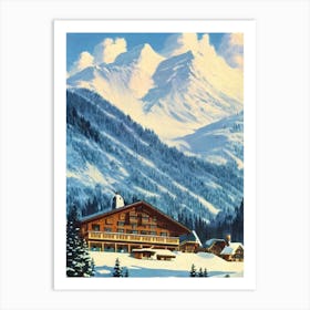 Obertauern, Austria Ski Resort Vintage Landscape 1 Skiing Poster Art Print