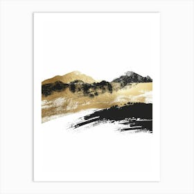 Gold And Black Mountains 2 Art Print