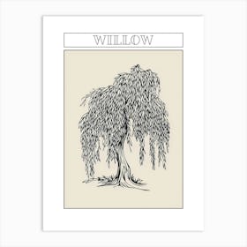 Willow Tree Minimalistic Drawing 1 Poster Art Print