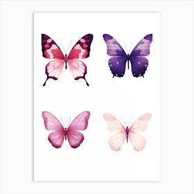 Watercolor Butterflies 16 Art Print