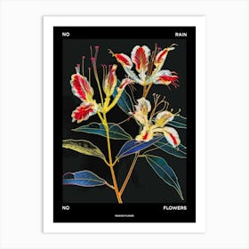 No Rain No Flowers Poster Peacock Flower 2 Art Print