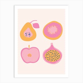 Pink Fruits Art Print Art Print