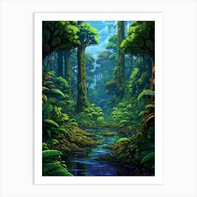 Daintree Rainforest Pixel Art 2 Art Print