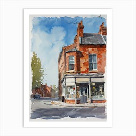 Enfield London Borough   Street Watercolour 4 Art Print