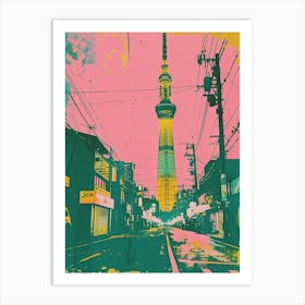 Tokyo Skytree Duotone Silkscreen 2 Art Print