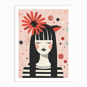 Girl With Flower 2 Art Print