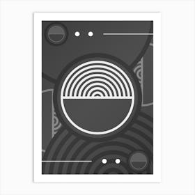 Abstract Geometric Glyph Array in White and Gray n.0034 Art Print
