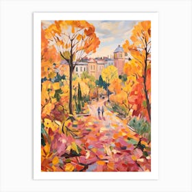 Autumn City Park Painting Villa Borghese Gardens Rome 3 Art Print