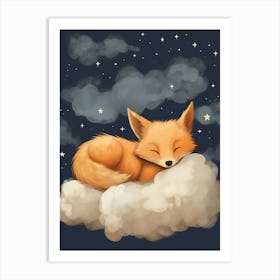 Baby Fox 9 Sleeping In The Clouds Art Print