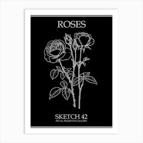 Roses Sketch 42 Poster Inverted Art Print